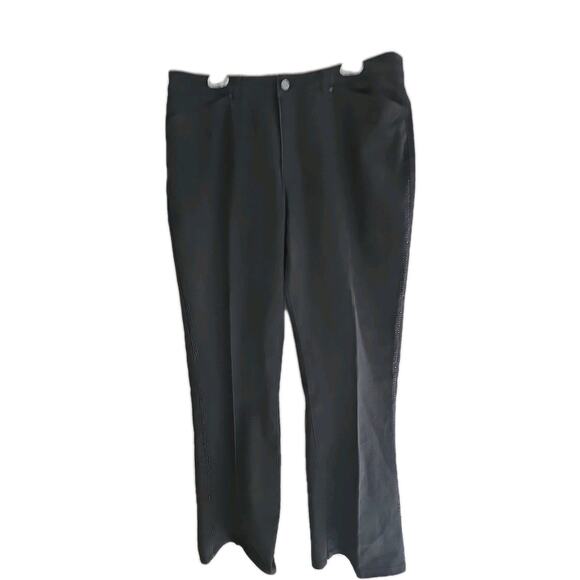 Jones New York Black Straight Leg Studded High Rise Casual Pants Womans Size 16 - Picture 1 of 7